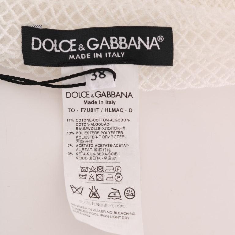 Dolce & Gabbana White Net Tank Transparent Top