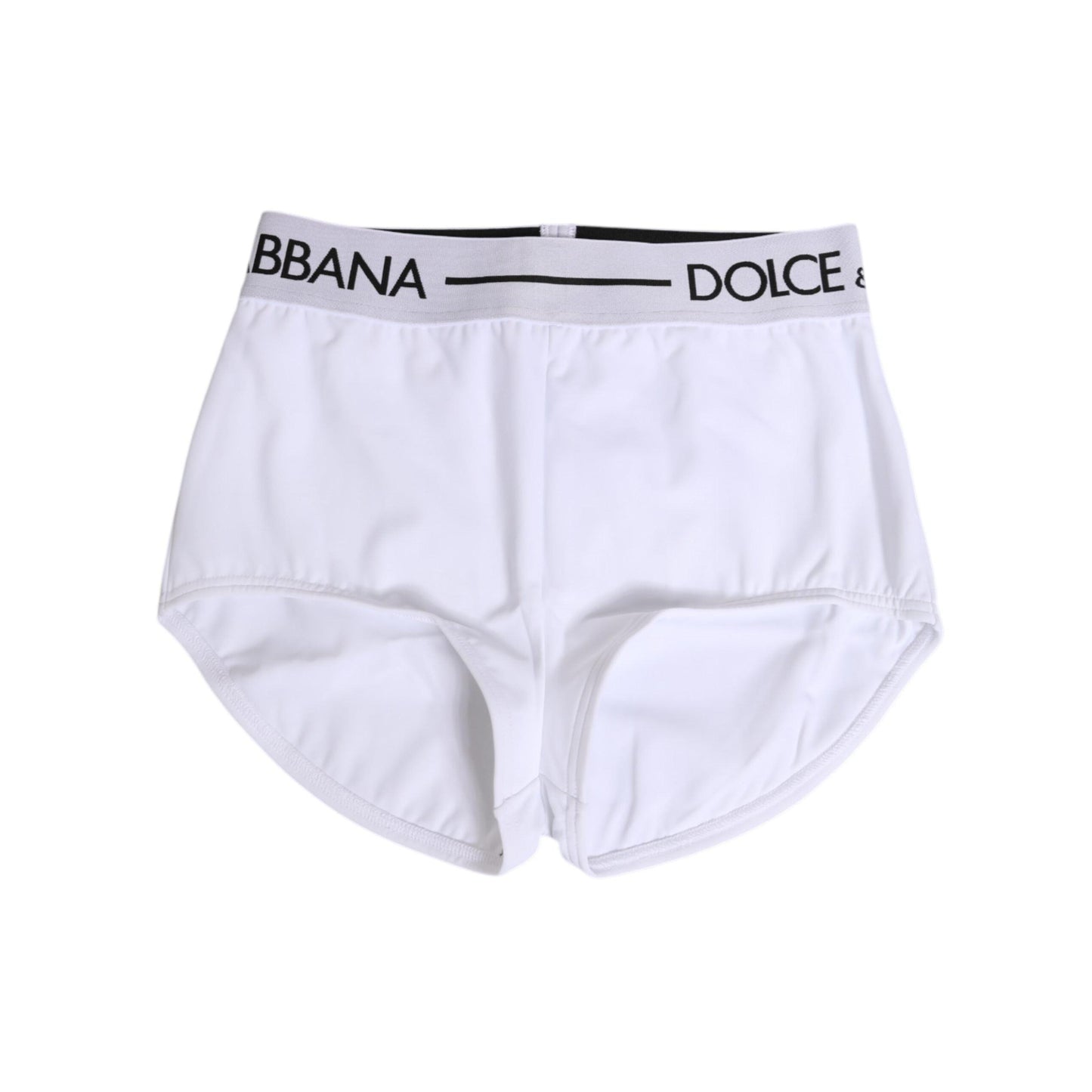 Dolce & Gabbana White Nylon Logo Waistband Shorts Underwear