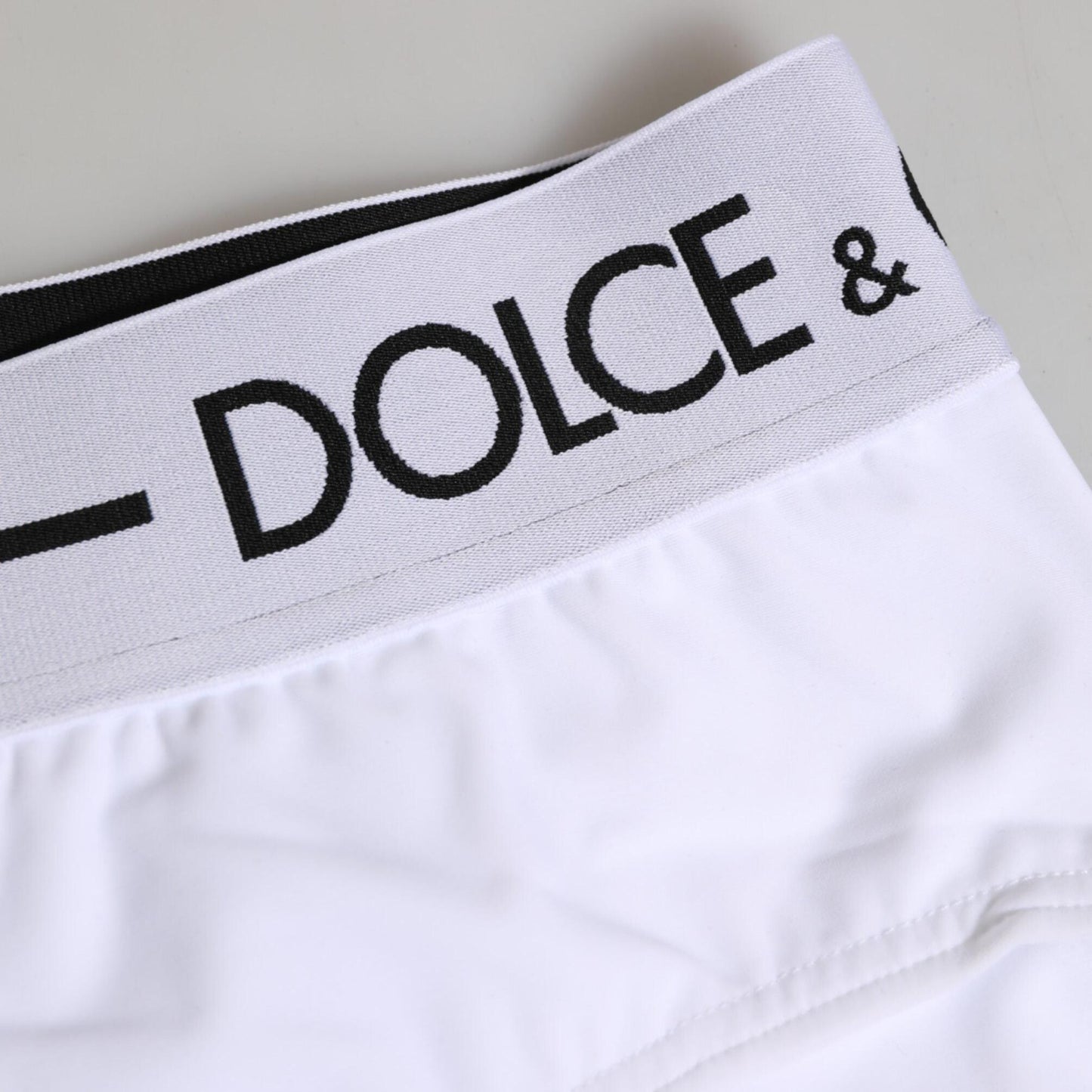 Dolce & Gabbana White Nylon Logo Waistband Shorts Underwear