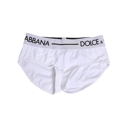 Dolce & Gabbana White Nylon Logo Waistband Shorts Underwear
