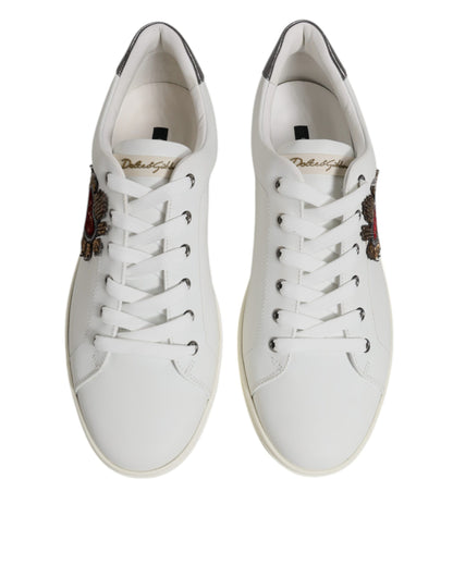 Dolce & Gabbana White Sacred Heart Men Low Top Sneakers Shoes