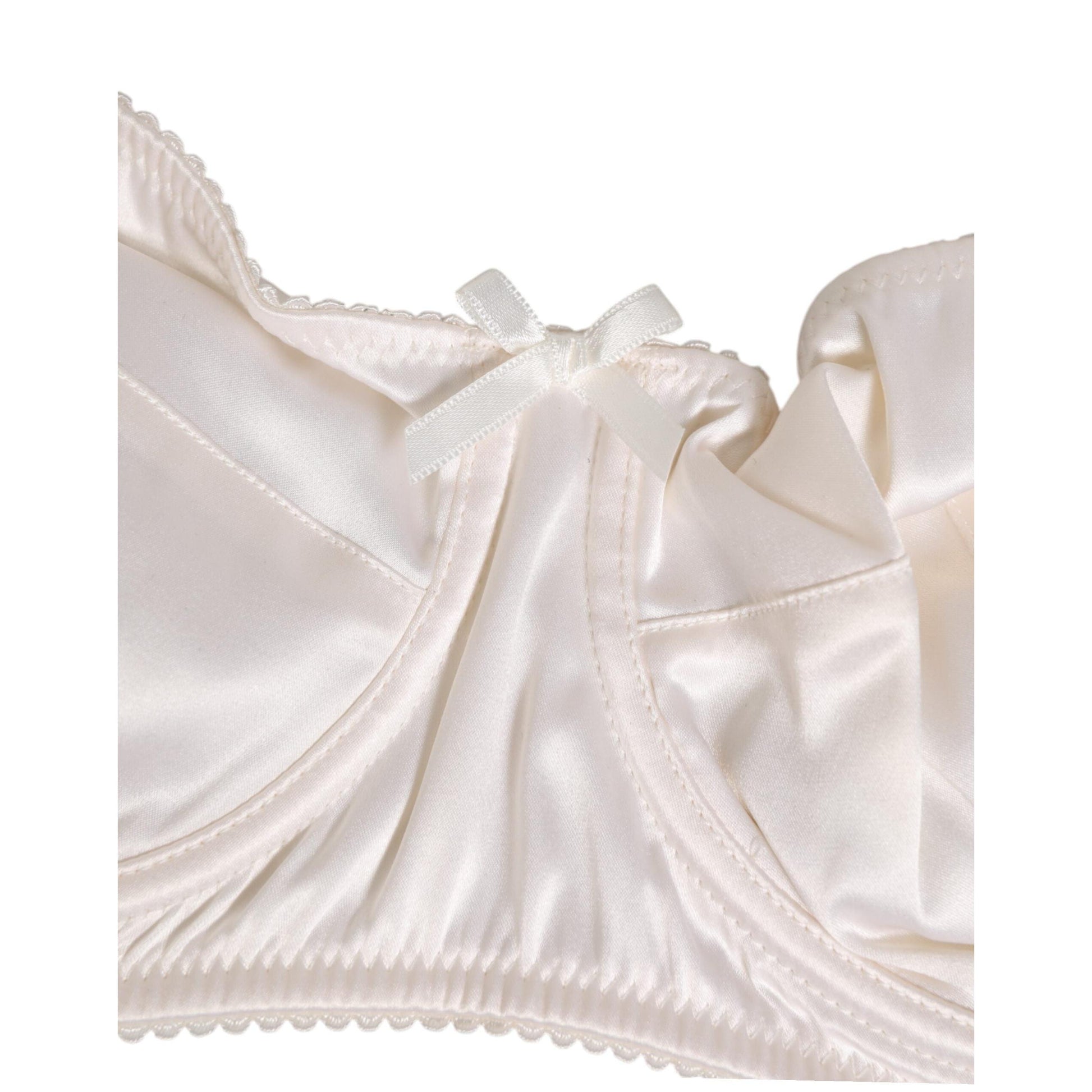Dolce & Gabbana White Silk Satin Balconnet Lingerie Bra Underwear