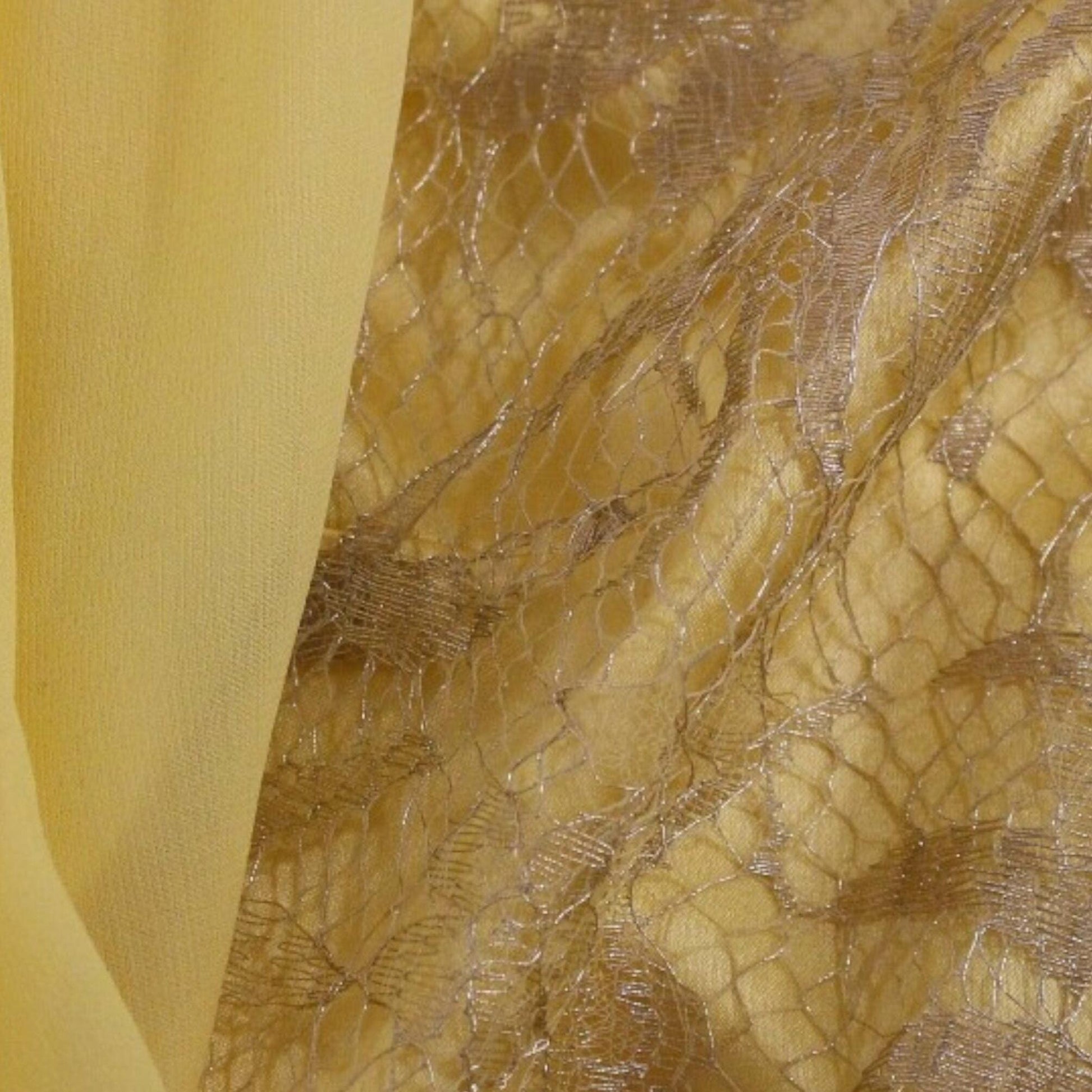 Dolce & Gabbana Yellow lace crystal mini dress