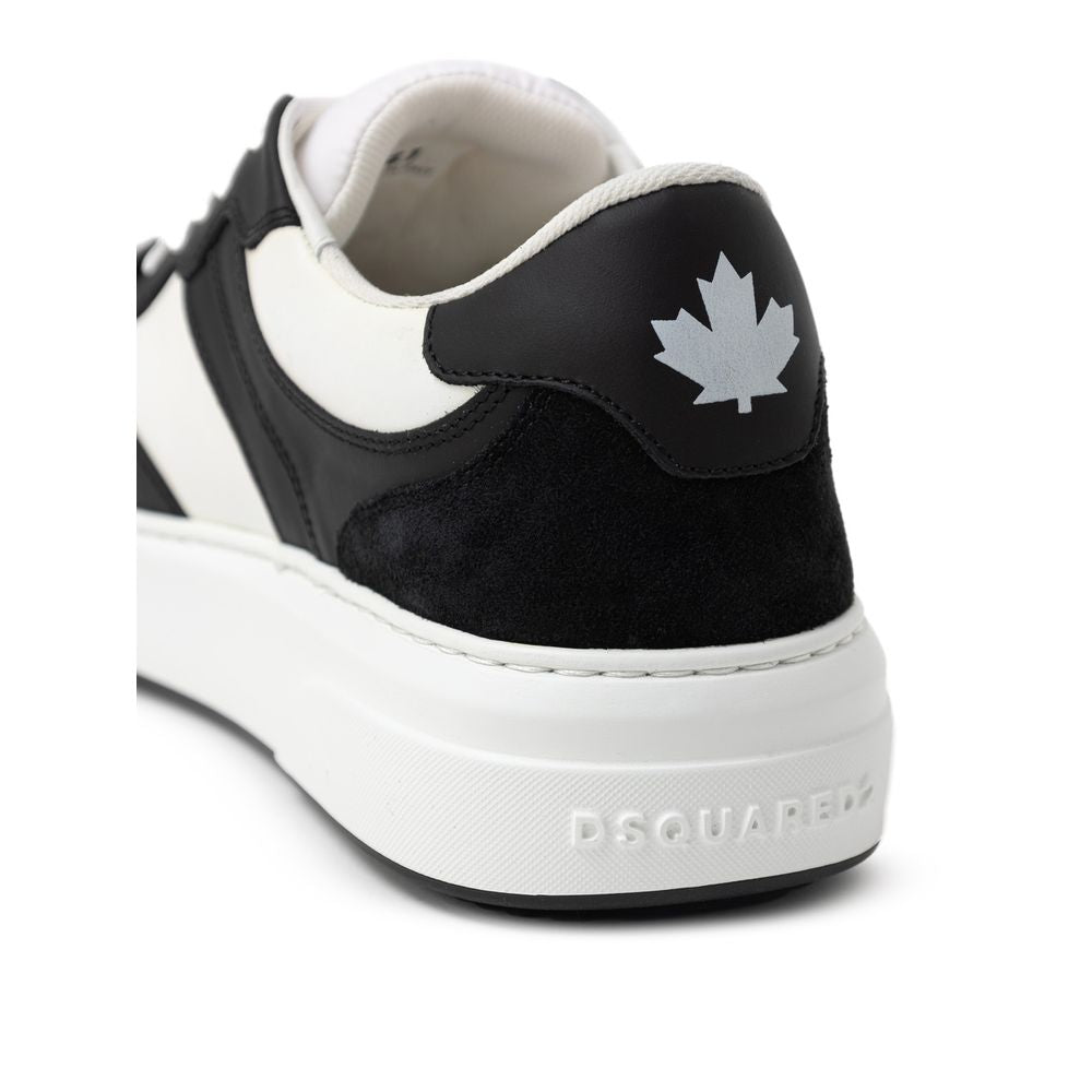 Dsquared² Black And White Leather Sneakers