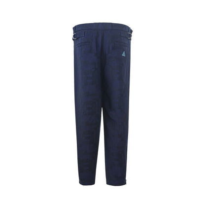 Emporio Armani Blue Linen Casual Pants