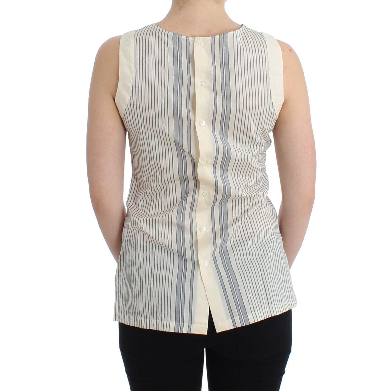 Ermanno Scervino Beachwear Striped Top Blouse Shirt Bow Tank