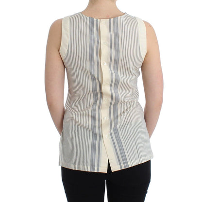 Ermanno Scervino Beachwear Striped Top Blouse Shirt Bow Tank
