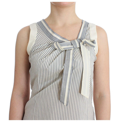 Ermanno Scervino Beachwear Striped Top Blouse Shirt Bow Tank