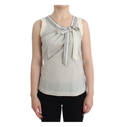 Ermanno Scervino Beachwear Striped Top Blouse Shirt Bow Tank