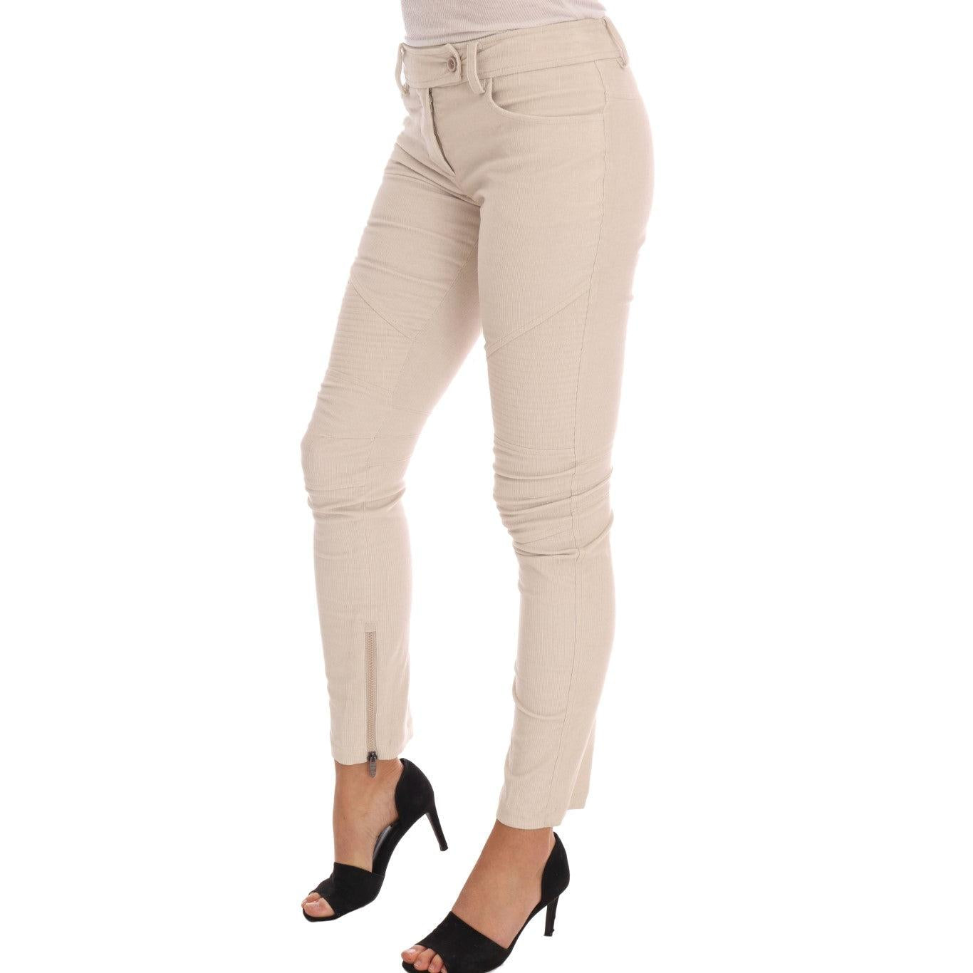 Ermanno Scervino Beige Slim Jeans Corduroy Skinny Pants