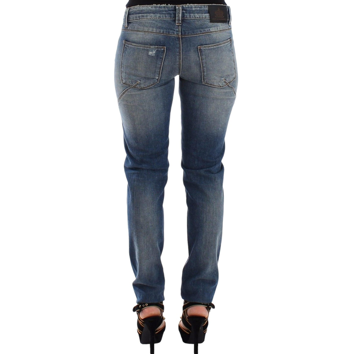 Ermanno Scervino Blue Slim Jeans Denim Pants Straight Stretch