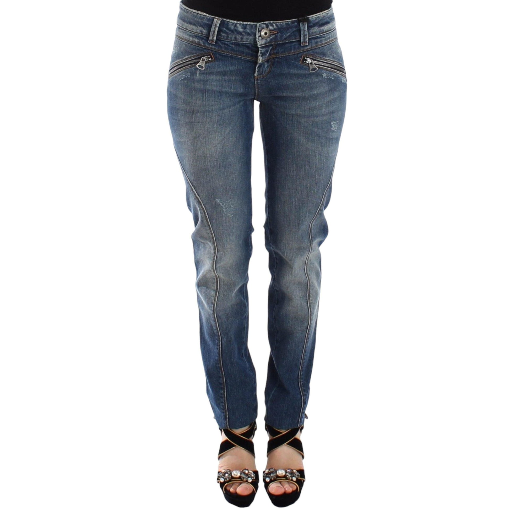 Ermanno Scervino Blue Slim Jeans Denim Pants Straight Stretch