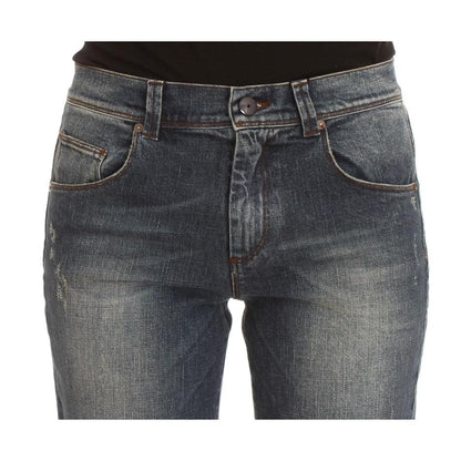 Ermanno Scervino Blue Wash Cotton Blend Slim Fit Jeans