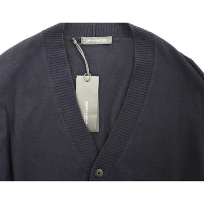 Ermanno Scervino Blue Wool Cashmere Cardigan Pullover Sweater