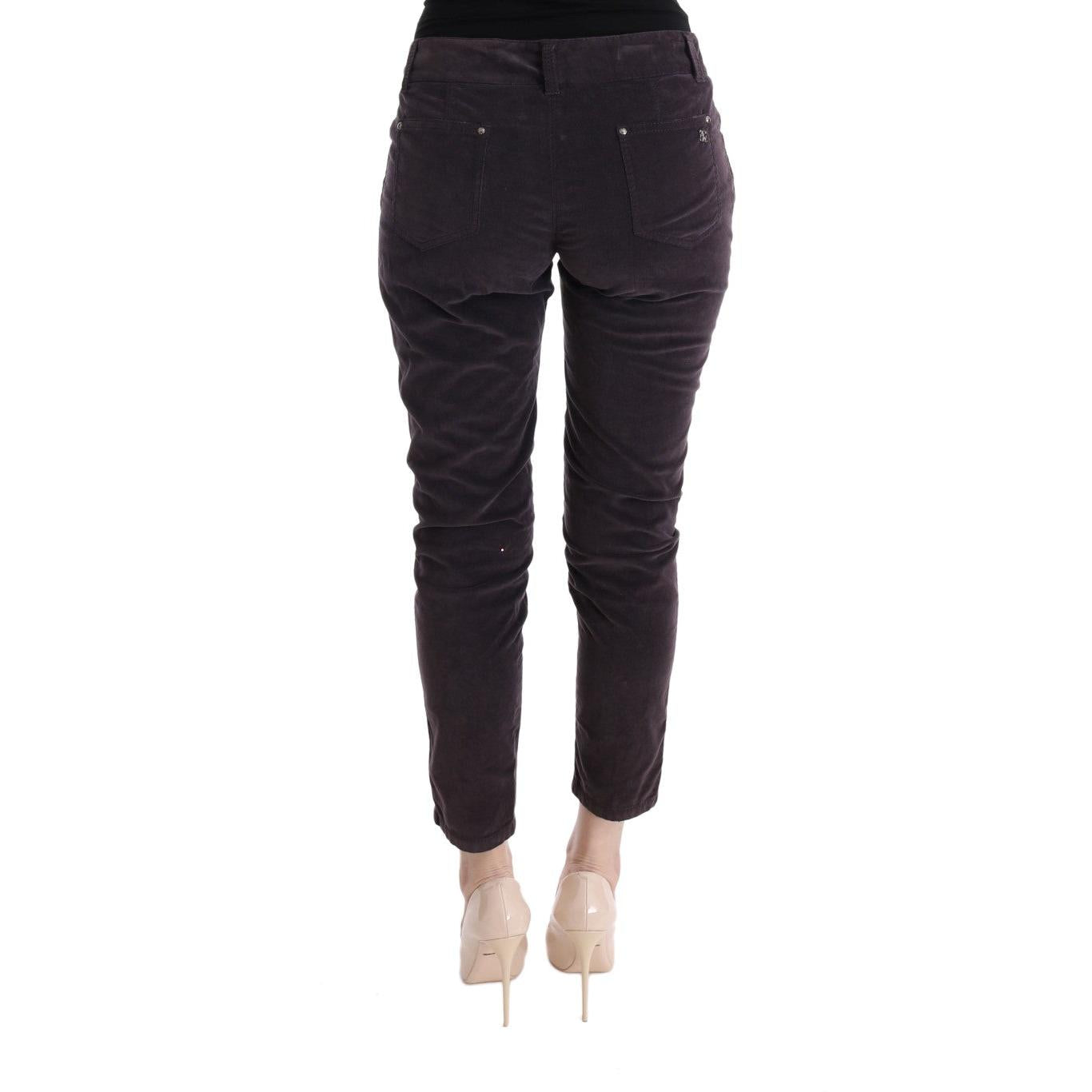 Ermanno Scervino Brown Cotton Cropped Casual Pants