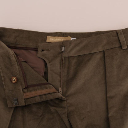 Ermanno Scervino Brown Velvet Bermuda Shorts