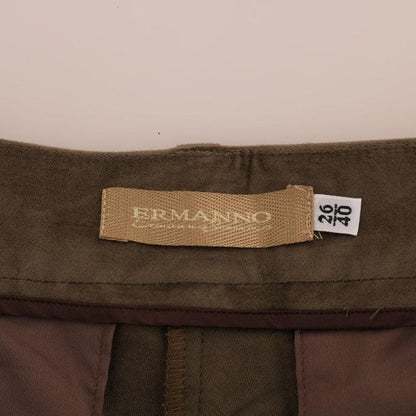 Ermanno Scervino Brown Velvet Bermuda Shorts