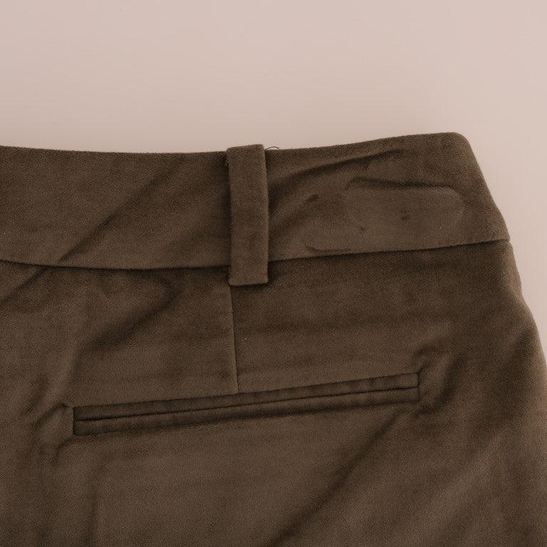 Ermanno Scervino Brown Velvet Bermuda Shorts