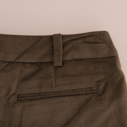 Ermanno Scervino Brown Velvet Bermuda Shorts