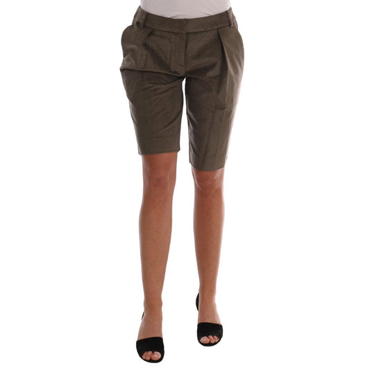 Ermanno Scervino Brown Velvet Bermuda Shorts
