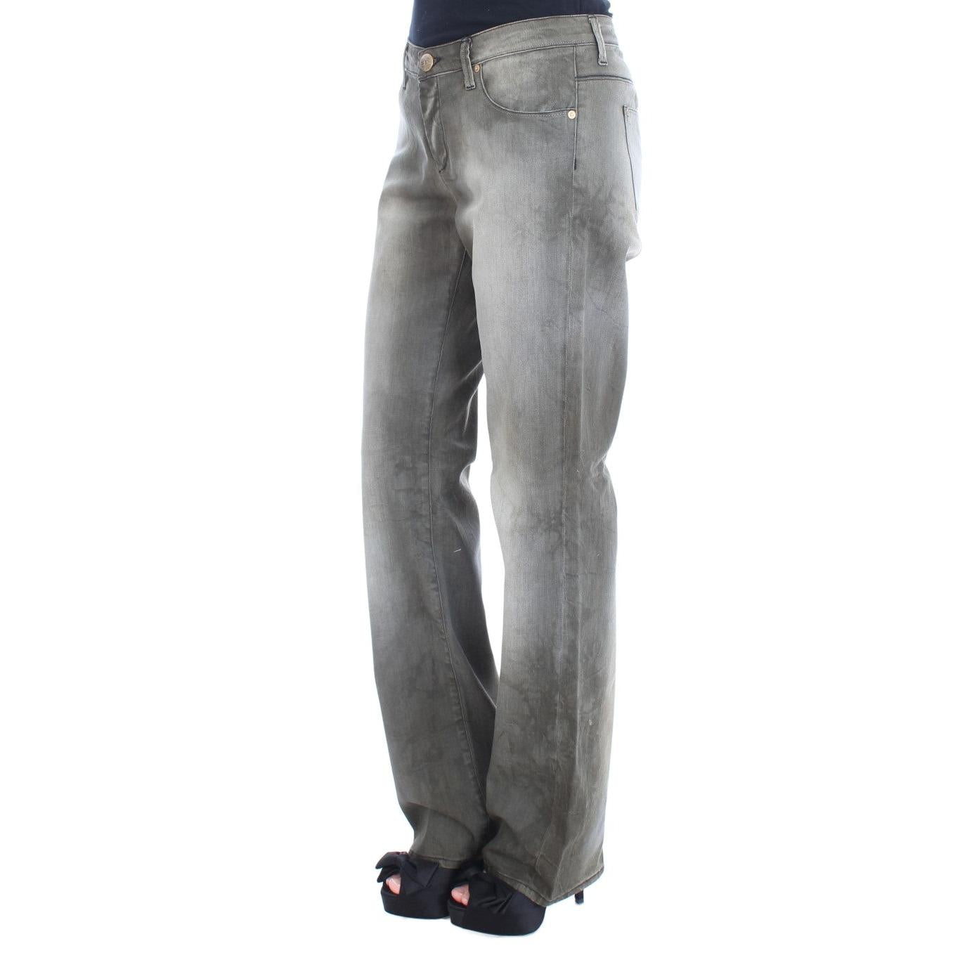 Ermanno Scervino Gray Cotton Blend Loose Fit Boyfriend Jeans