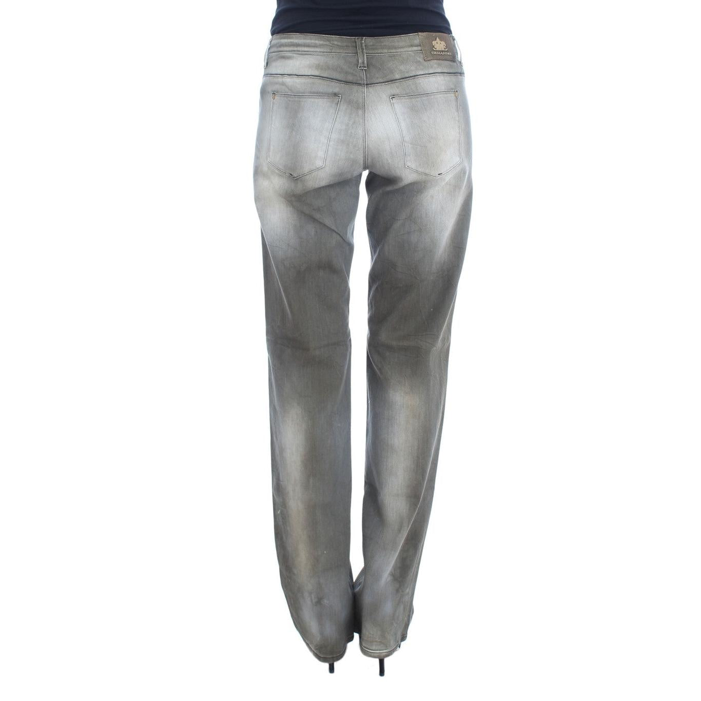 Ermanno Scervino Gray Cotton Blend Loose Fit Boyfriend Jeans