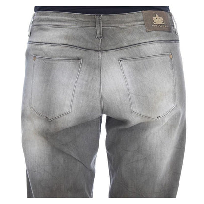 Ermanno Scervino Gray Cotton Blend Loose Fit Boyfriend Jeans