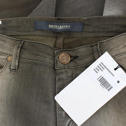 Ermanno Scervino Gray Cotton Blend Loose Fit Boyfriend Jeans