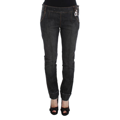 Ermanno Scervino Gray Cotton Slim Fit Denim Jeans