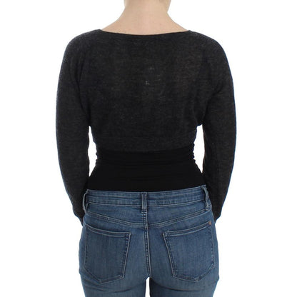 Ermanno Scervino Gray Knit Wool Cardigan Sweater