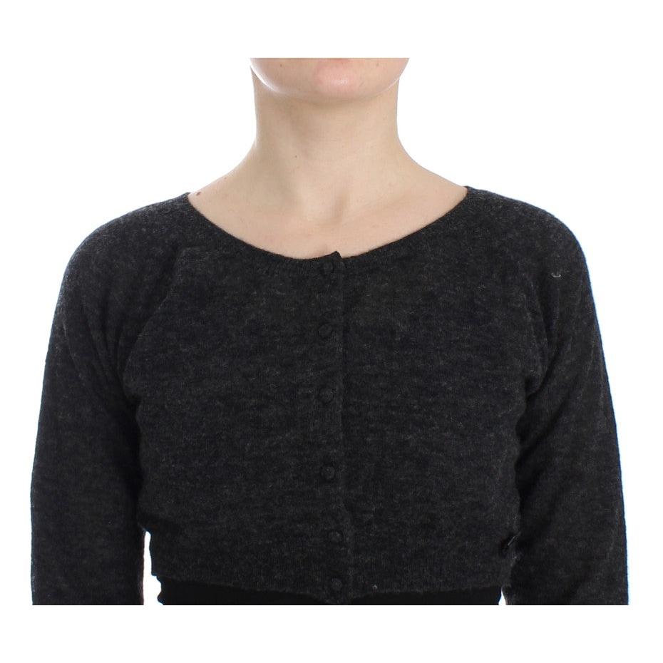 Ermanno Scervino Gray Knit Wool Cardigan Sweater