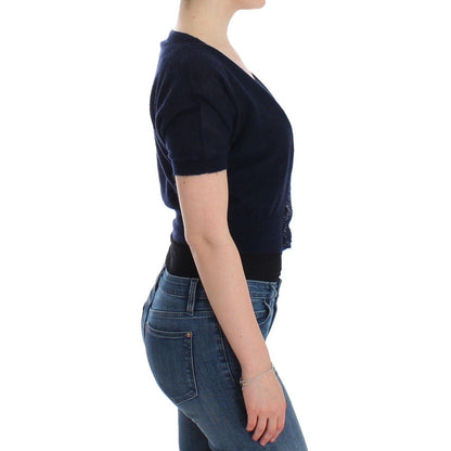 Ermanno Scervino Knit Blue Wool Sweater Cardigan