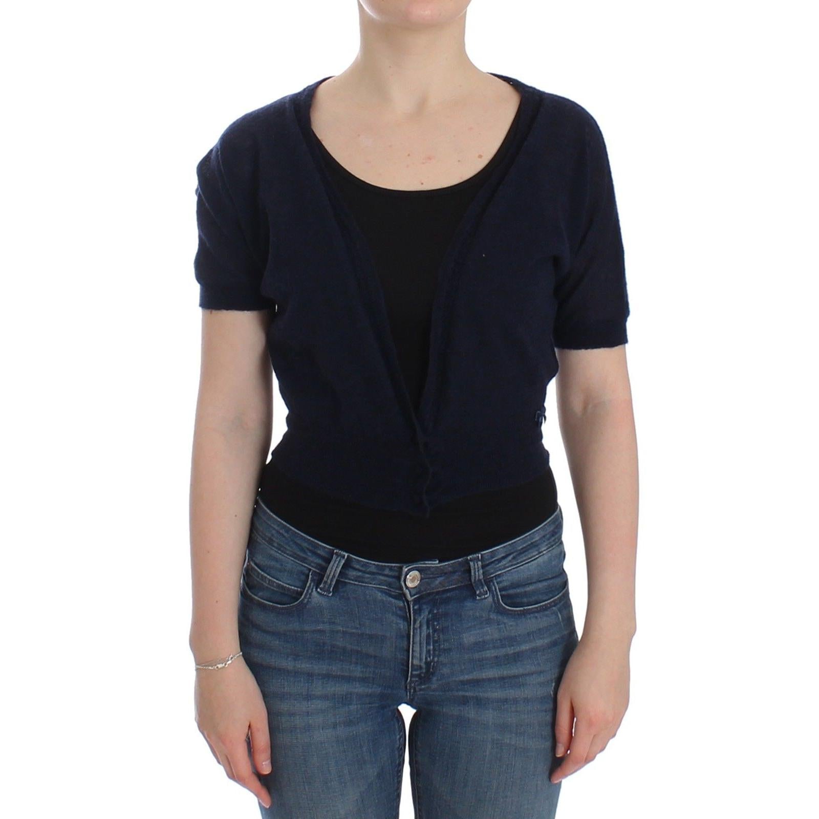 Ermanno Scervino Knit Blue Wool Sweater Cardigan