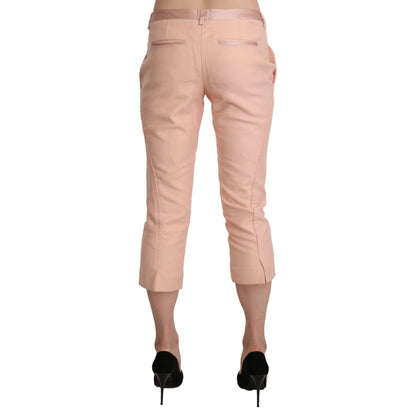 Ermanno Scervino Pink Low Waist Skinny Cropped Capri Pants