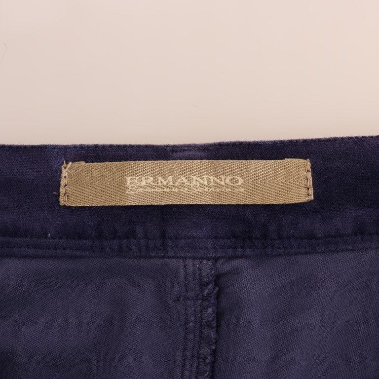 Ermanno Scervino Purple Corduroy Stretch Bootcut Pants