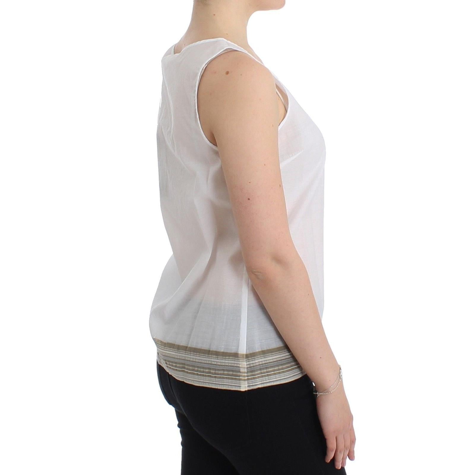 Ermanno Scervino White Top Blouse Tank Shirt Sleeveless