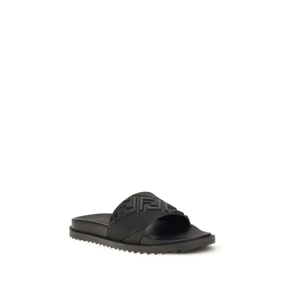 Fendi Black Rubber Sandals