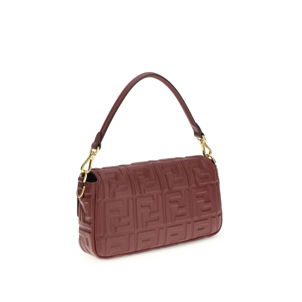 Fendi Bordeaux Calf Leather Bos Taurus Shoulder Bag