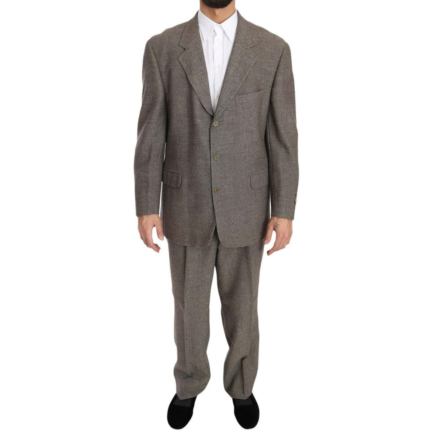 Fendi Brown Wool Regular Single Breasted Suit