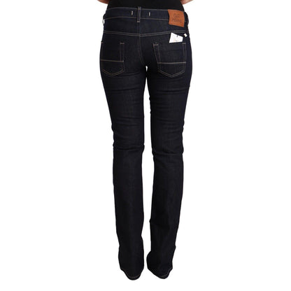 GF Ferre Black Cotton Stretch Low Waist Skinny Denim Jeans