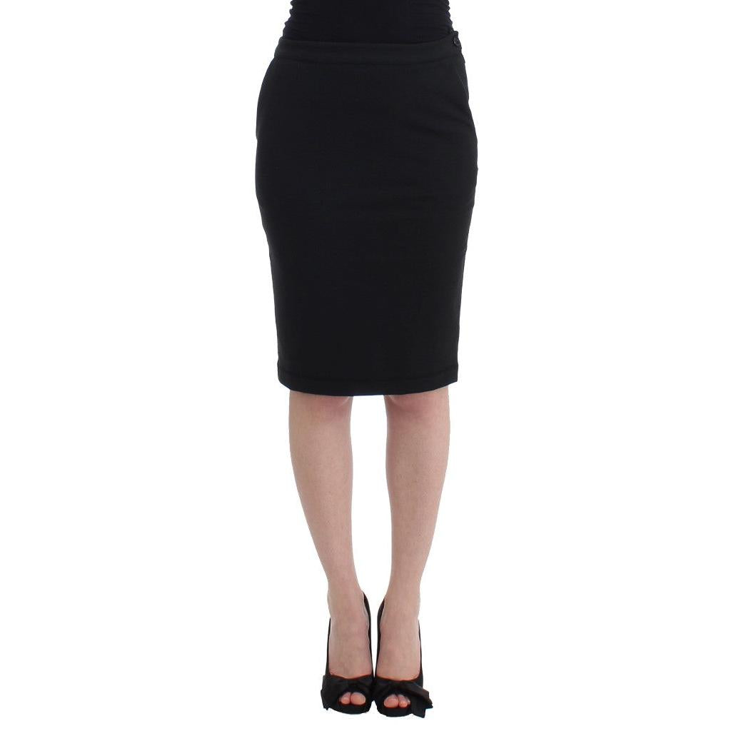 GF Ferre Black Straight Pencil Skirt