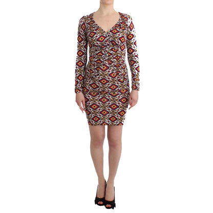 GF Ferre Multicolor Longsleeved Viscose Shift Dress