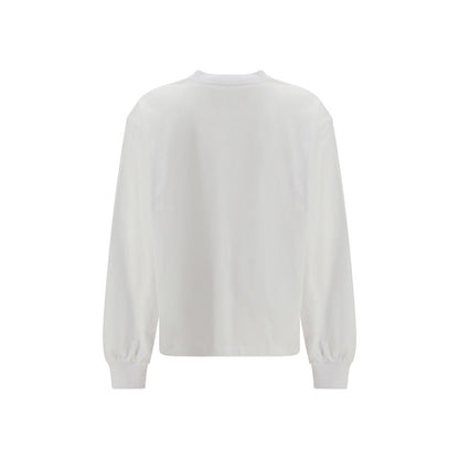 Ganni White Cotton Long Sleeve T-Shirt
