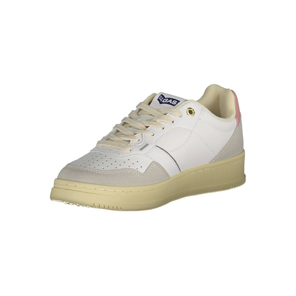 Gas White Artificial Leather Sneakers