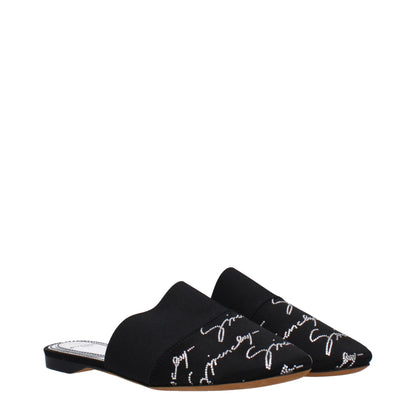 Givenchy Black Satin Slippers Sandals
