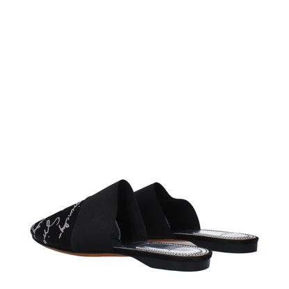 Givenchy Black Satin Slippers Sandals