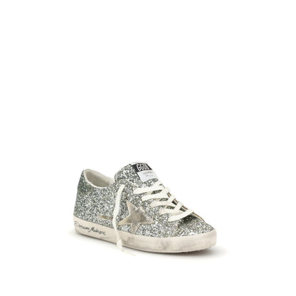 Golden Goose Silver Fabric Low Top Sneakers