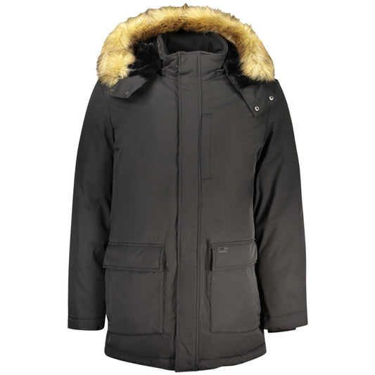 Guess Jeans Black Polyester Mens Jacket