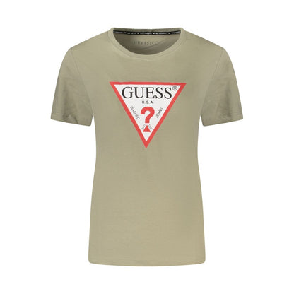 Guess Jeans Green Cotton Tops & T-Shirt