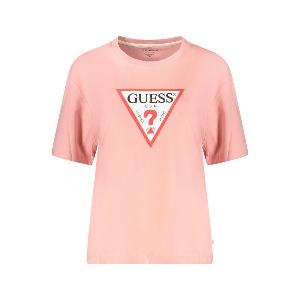 Guess Jeans Pink Cotton Tops & T-Shirt